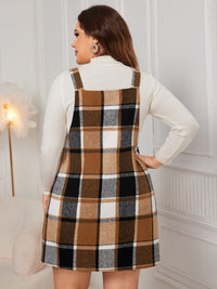 Thumbnail for Honey Plus Size Plaid Wide Strap Overall Dress