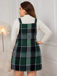 Thumbnail for Honey Plus Size Plaid Wide Strap Overall Dress