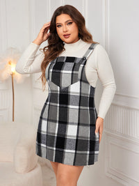 Thumbnail for Honey Plus Size Plaid Wide Strap Overall Dress