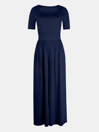 Thumbnail for Scoop Neck Short Sleeve Jumpsuit