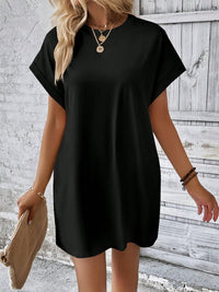 Thumbnail for Round Neck Short Sleeve Mini Dress