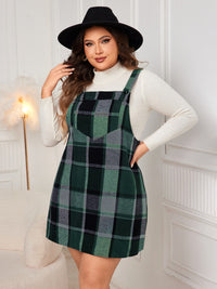 Thumbnail for Honey Plus Size Plaid Wide Strap Overall Dress
