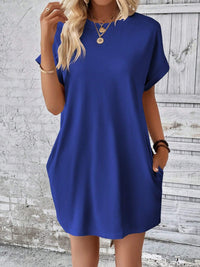 Thumbnail for Round Neck Short Sleeve Mini Dress