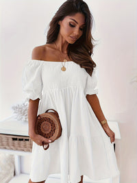 Thumbnail for Full Size Ruffled Off-Shoulder Short Sleeve Dress