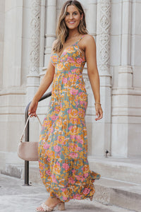 Thumbnail for Floral Spaghetti Strap Wide Leg Jumpsuit