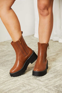 Thumbnail for Forever Link Side Zip Platform Boots