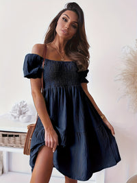 Thumbnail for Full Size Ruffled Off-Shoulder Short Sleeve Dress
