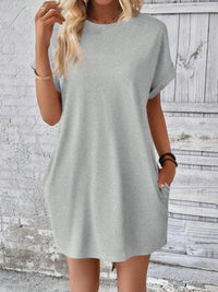 Thumbnail for Round Neck Short Sleeve Mini Dress
