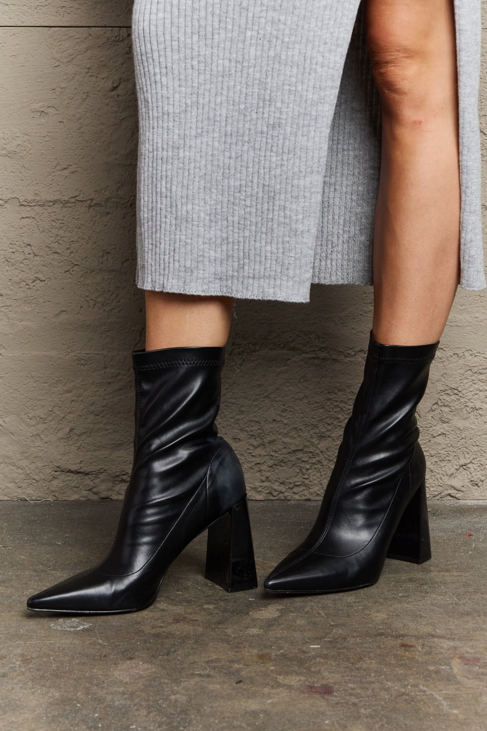 Night on the Town Block Heel Sock Boots