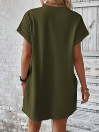 Thumbnail for Round Neck Short Sleeve Mini Dress