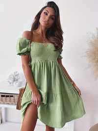 Thumbnail for Full Size Ruffled Off-Shoulder Short Sleeve Dress