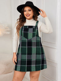 Thumbnail for Honey Plus Size Plaid Wide Strap Overall Dress