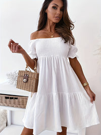 Thumbnail for Full Size Ruffled Off-Shoulder Short Sleeve Dress