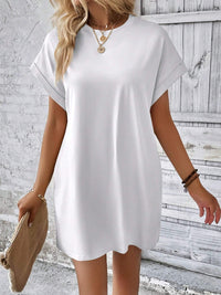 Thumbnail for Round Neck Short Sleeve Mini Dress
