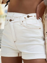 Thumbnail for Asymmetrical Waist Denim Shorts