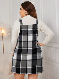 Thumbnail for Honey Plus Size Plaid Wide Strap Overall Dress
