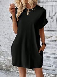 Thumbnail for Round Neck Short Sleeve Mini Dress