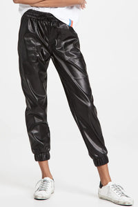 Thumbnail for Drawstring PU Leather Pants with Pockets