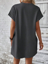 Thumbnail for Round Neck Short Sleeve Mini Dress