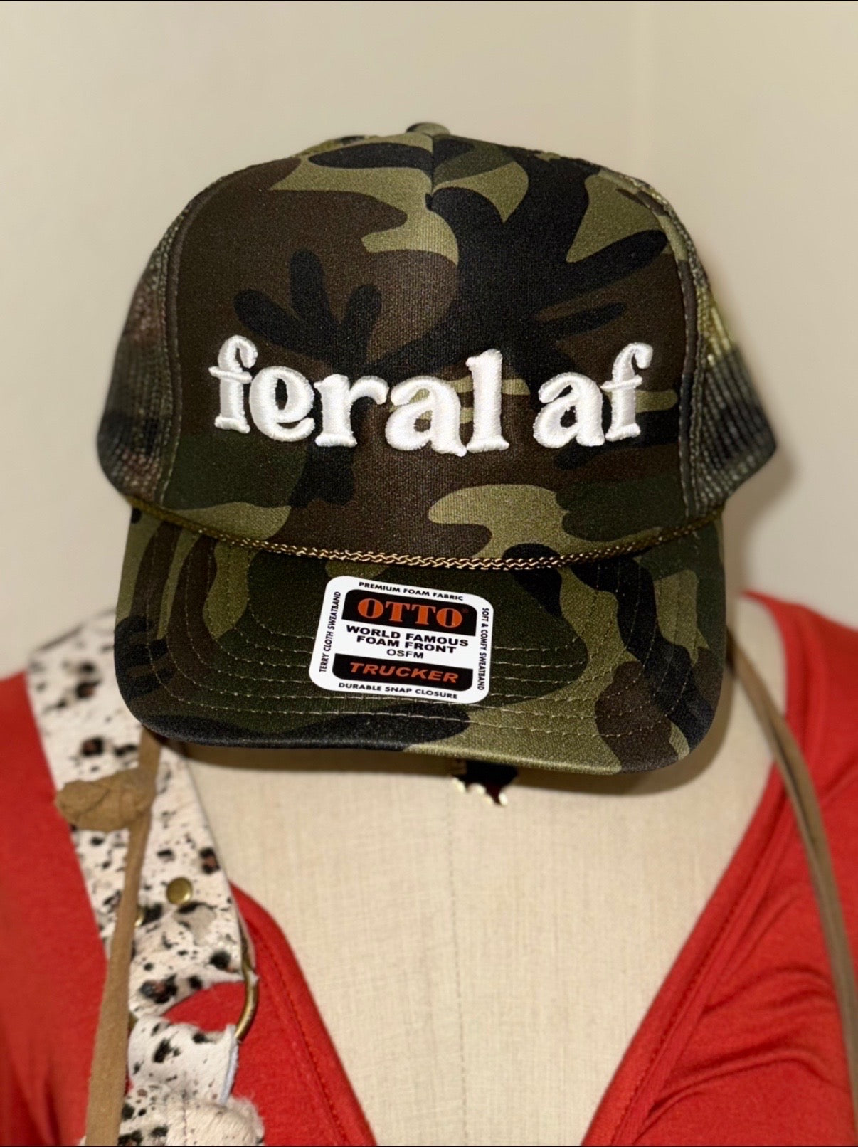 Feral AF- 3D Embroidered Otto Foam Trucker Hat