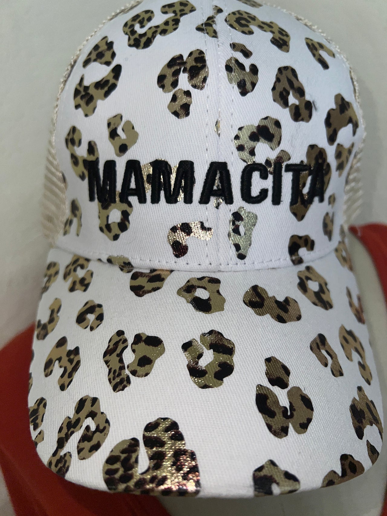CC Brand Leopard print Mamacita high ponytail hat