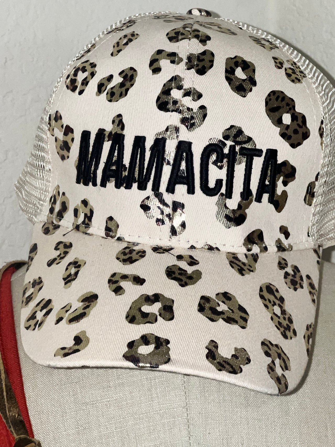 CC Brand Leopard print Mamacita high ponytail hat