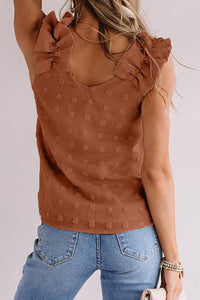 Thumbnail for Full Size Swiss Dot V-Neck Tank