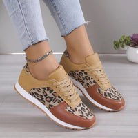 Thumbnail for Tied Printed PU Leather Athletic Sneakers