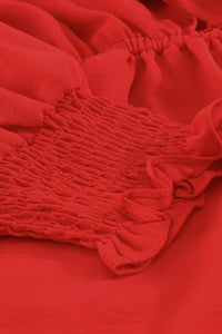 Thumbnail for Tied Flounce Sleeve Plunge Romper