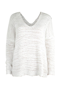 Thumbnail for Angel Wings Single Shoulder Long Sleeve Sweater