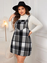 Thumbnail for Honey Plus Size Plaid Wide Strap Overall Dress