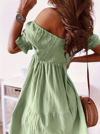 Thumbnail for Full Size Ruffled Off-Shoulder Short Sleeve Dress