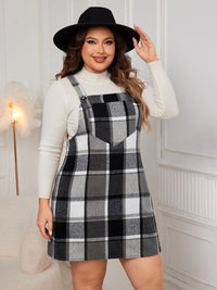 Thumbnail for Honey Plus Size Plaid Wide Strap Overall Dress