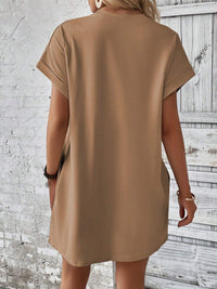Thumbnail for Round Neck Short Sleeve Mini Dress