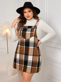 Thumbnail for Honey Plus Size Plaid Wide Strap Overall Dress