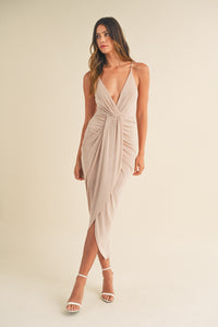 Thumbnail for Mable Draped Detail Midi Dress