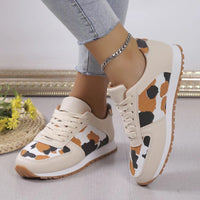 Thumbnail for Tied Printed PU Leather Athletic Sneakers