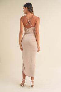 Thumbnail for Mable Draped Detail Midi Dress