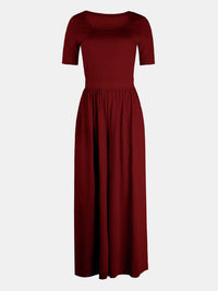 Thumbnail for Scoop Neck Short Sleeve Jumpsuit