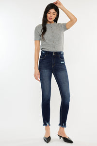 Thumbnail for Kancan Full Size Cat's Whiskers Raw Hem High Waist Jeans
