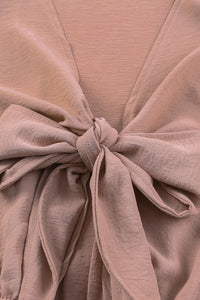 Thumbnail for Tied Flounce Sleeve Plunge Romper