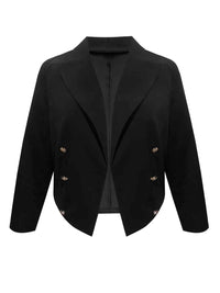 Thumbnail for Plus Size Buttoned Lapel Collar Long Sleeve Blazer