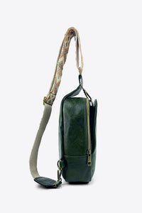 Thumbnail for Adjustable Strap PU Leather Sling Bag