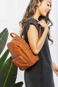 Thumbnail for SHOMICO Certainly Chic Faux Leather Woven Backpack