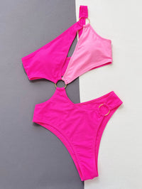 Thumbnail for One-Shoulder Cutout Ring Detail One-Piece Swimsuit