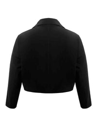 Thumbnail for Plus Size Buttoned Lapel Collar Long Sleeve Blazer