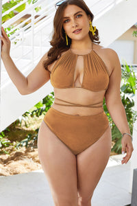 Thumbnail for Plus Size Cutout Tied Backless Bikini
